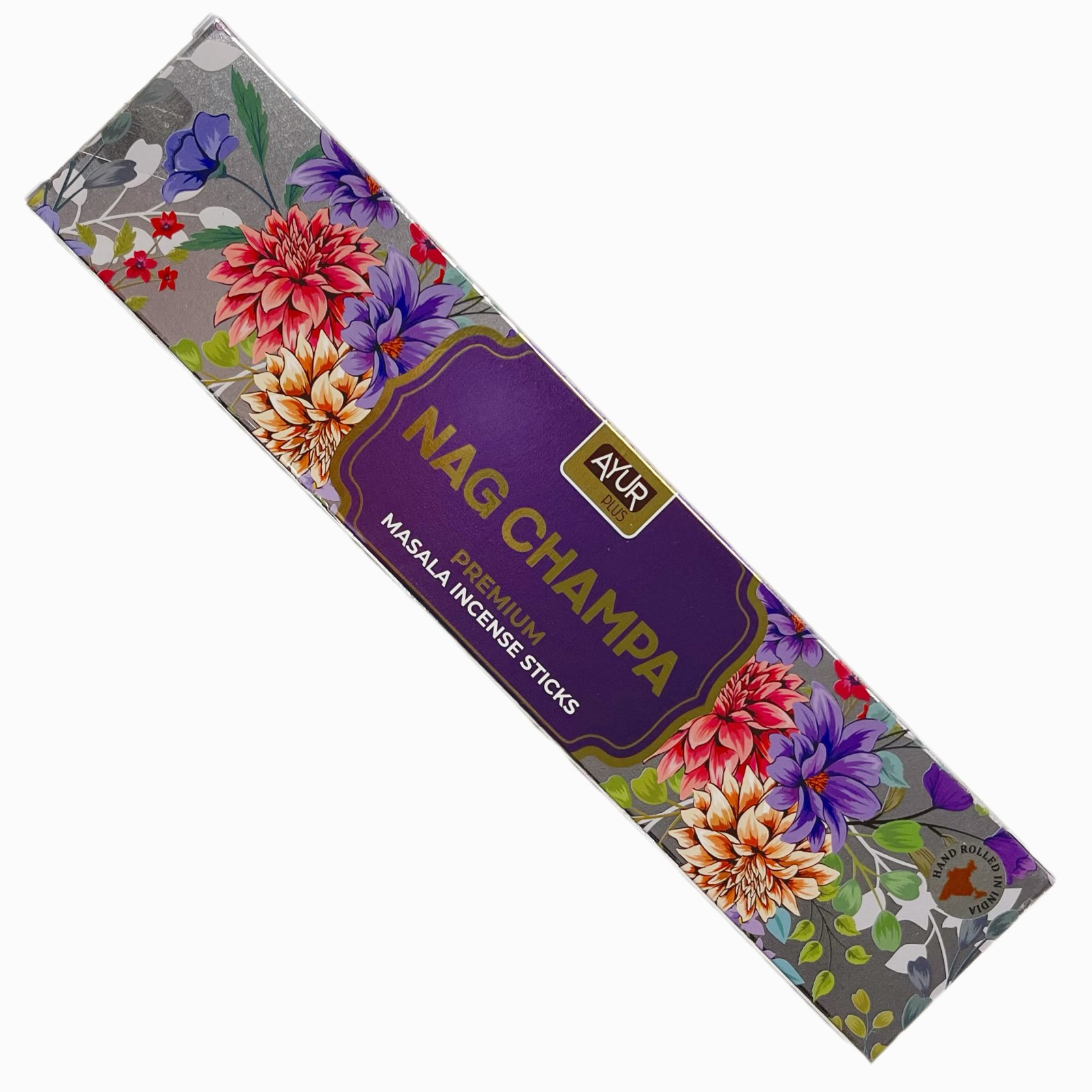 NAG CHAMPA Premium Masala Incense Sticks, Ayur Plus (НАГ ЧАМПА, ароматические масала палочки премиум-класса, Аюр Плюс), 18 г.