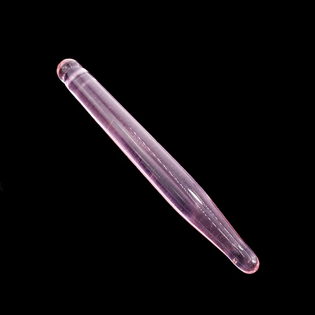 Массажер ПАЛОЧКА из цветного РОЗОВОГО стекла для массажа точек акупунктуры, литотерапия (длина 12 см.), 1 шт.