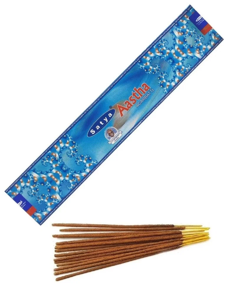 AASTHA Agarbatti Incense, Satya (Благовония ААСТХА, Сатья), 15 г.
