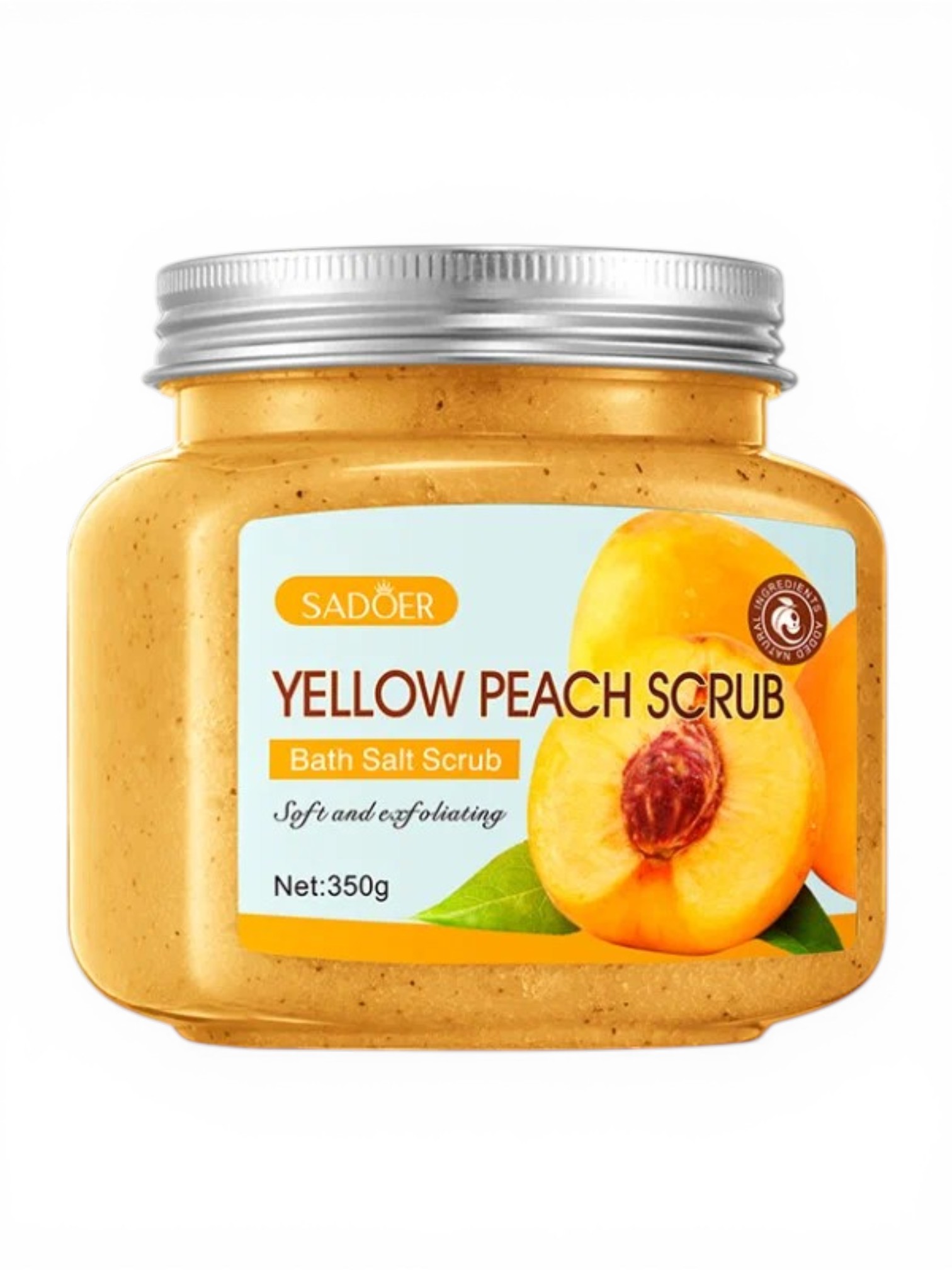 YELLOW PEACH Scrub, Sadoer (Солевой скраб ЖЁЛТЫЙ ПЕРСИК), 350 г.