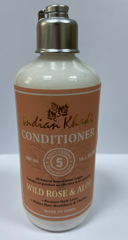 Conditioner WILD ROSE & ALOE, Indian Khadi (Кондиционер ДИКАЯ РОЗА И АЛОЕ (алоэ), Восстановление волос после выпадения, Индиан Кхади), 300 мл.