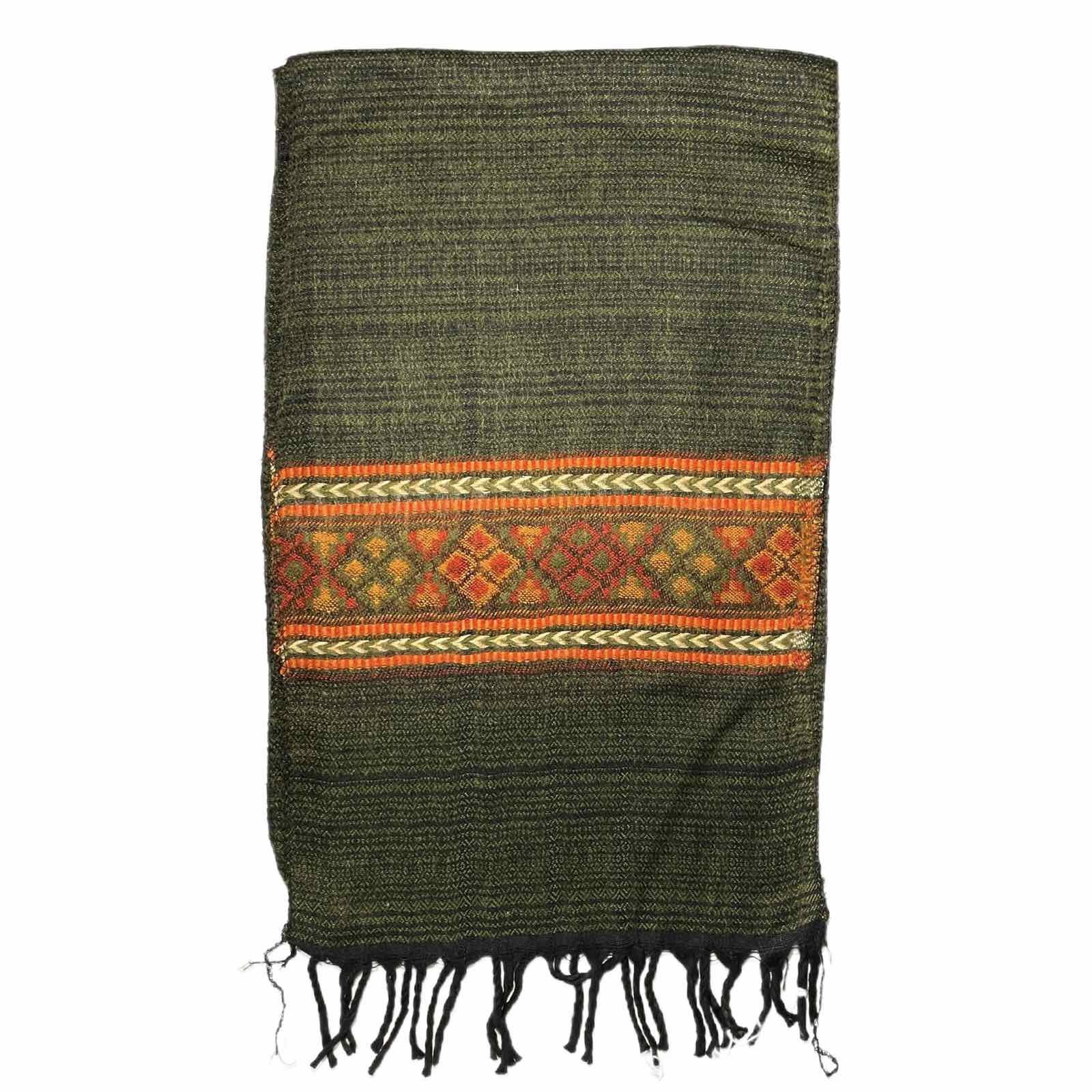 ANGOORA SHAWLS, Тёплый тибетский шарф, цвет ЗЕЛЕНЫЙ, 1 шт.