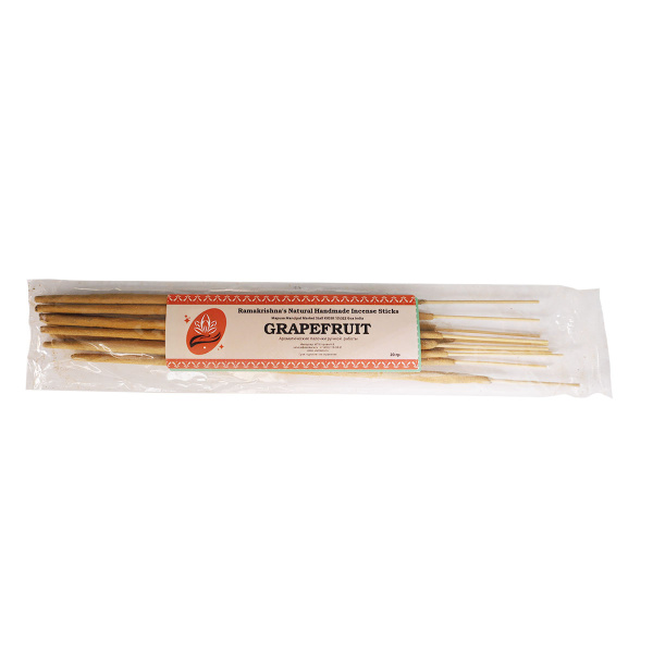 GRAPES FRUIT (GRAPEFRUIT) Ramakrishna's Natural Handmade Incense Sticks (ГРЕЙПФРУТ натуральные благовония ручной работы, Рамакришна), 20 г.