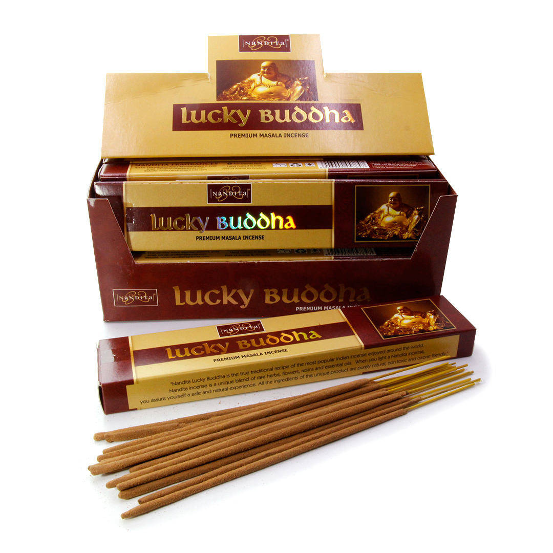 LUCKY BUDDHA Premium Masala Incense, Nandita (СЧАСТЛИВЫЙ БУДДА премиум благовония палочки, Нандита), 15 г.