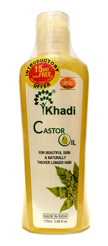 Khadi CASTOR OIL, Kailash Ayurveda (КАСТОРОВОЕ МАСЛО для красоты кожи и естественной длинны и толщины волос, Кайлаш Аюрведа), 115 мл.