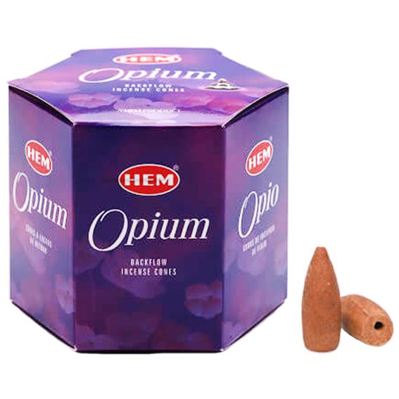 OPIUM Backflow Incense Cones, Hem (ОПИУМ благовония пуля стелющийся дым, Хем), уп. 40 конусов.