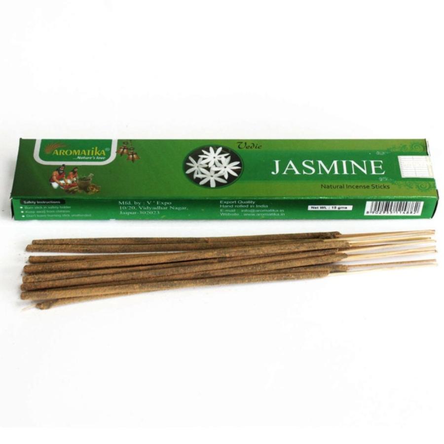 Vedic JASMINE Natural Incense Sticks, Aromatika (ЖАСМИН натуральные ароматические палочки, Ароматика), 15 г.