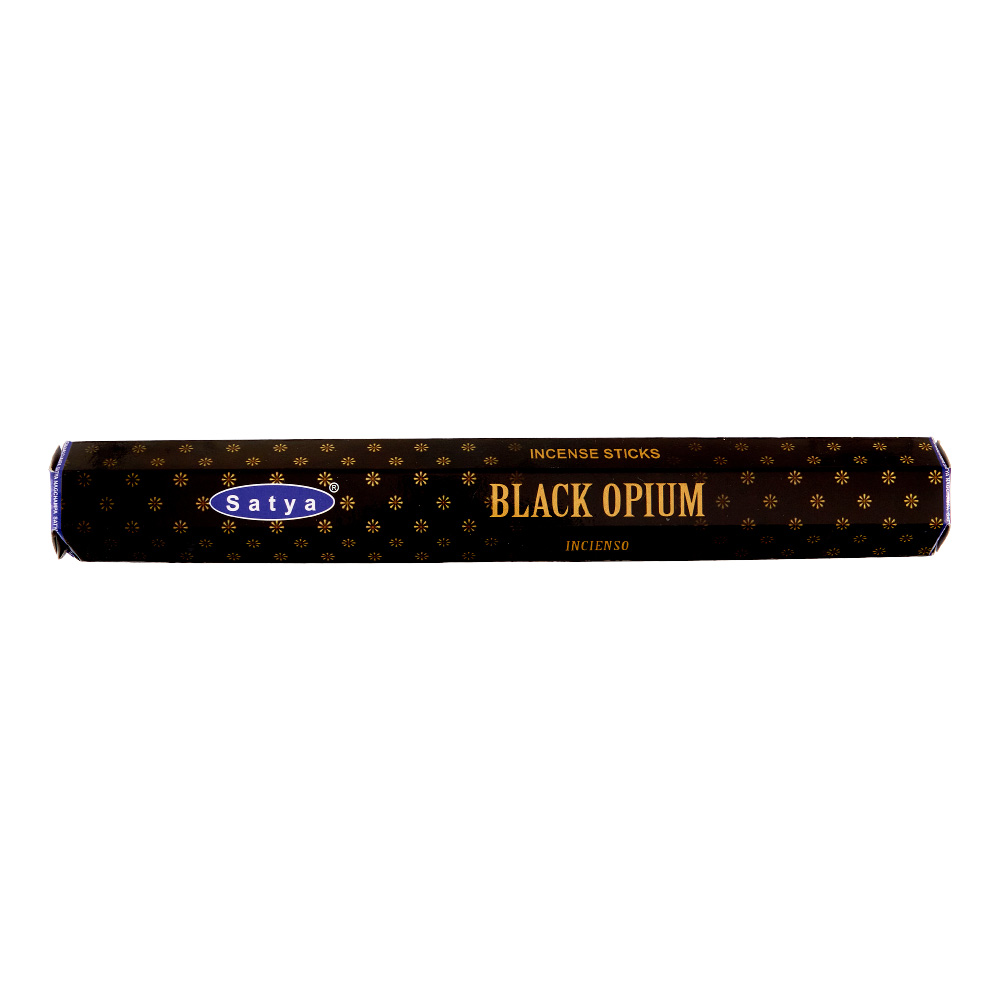 BLACK OPIUM, Satya (Благовония ЧЁРНЫЙ ОПИУМ, Сатья), шестигранник, 20 палочек.