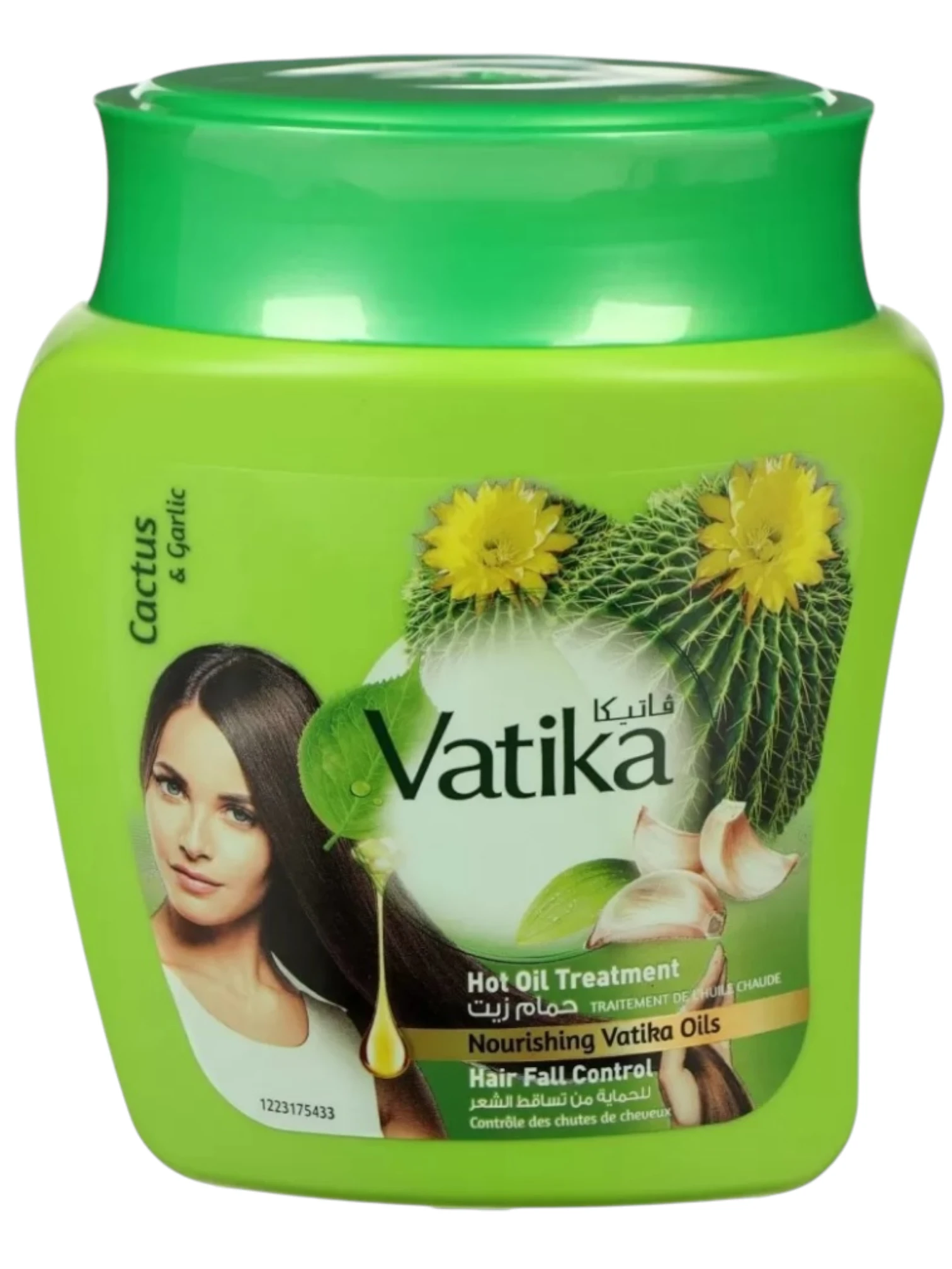Vatika CACTUS AND GARLIC Hair Fall Control Mask, Dabur (Ватика КАКТУС И ЧЕСНОК Маска КОНТРОЛЬ ВЫПАДЕНИЯ для ломких, выпадающих и ослабленных волос, Дабур), 500 г.