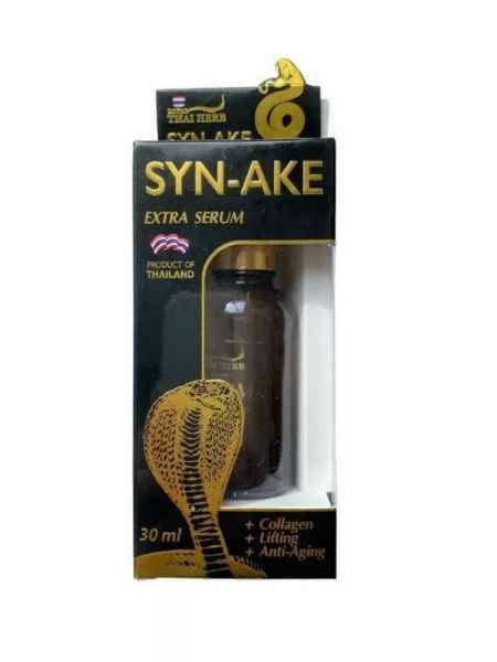 SYN-AKE Extra Serum, Royal Thai Herb (Сыворотка для лица омолаживающая С ПЕПТИДОМ ЗМЕИ, + Коллаген и Лифтинг, Роял Тай Херб), стекло с пипеткой, 30 мл.