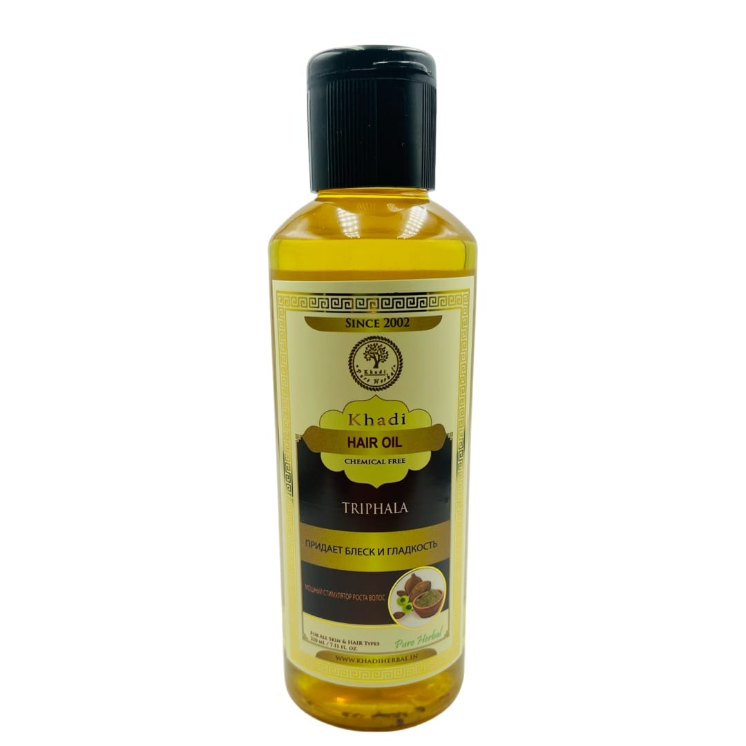 Hair Oil TRIPHALA, Khadi India (Масло для волос ТРИФАЛА, мощный стимулятор  роста волос, Кхади Индия), 210 мл.