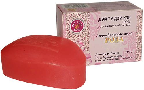 Ayurvedic Soap ROSE Day 2 Day Care (Аюрведическое 100% растительное мыло РОЗА, Дэй Ту Дэй Кэр), 100 г.