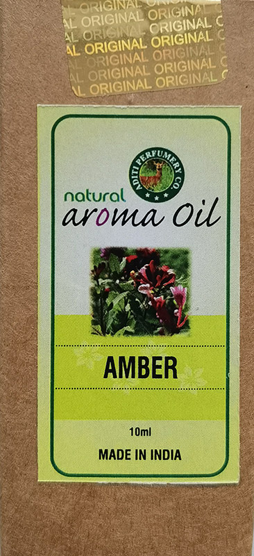 AMBER Natural Aroma Oil, Aditi Perfumery (АМБЕР натуральное ароматическое масло), 10 мл.