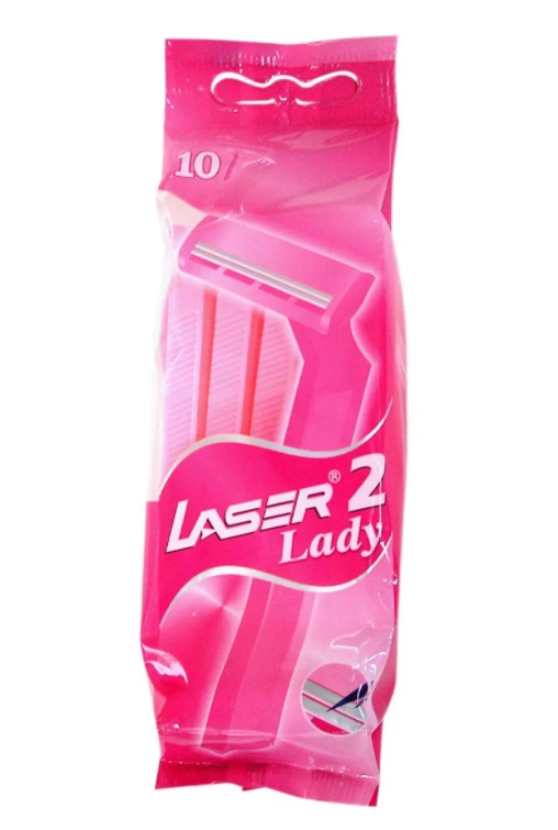 LASER 2 Lady (ЛАЗЕР 2 ЛЕДИ Разовая бритва с двумя лезвиями), уп. 10 шт.