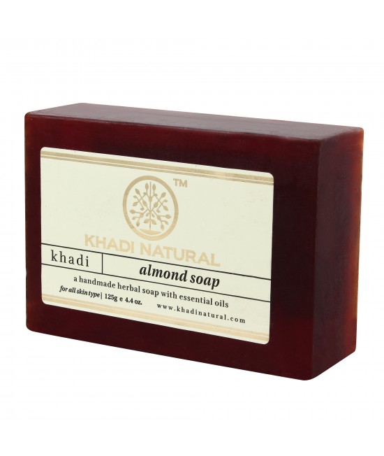 ALMOND Handmade Herbal Soap With Essential Oils, Khadi Natural (МИНДАЛЬ Мыло ручной работы с эфирными маслами, Кхади), 125 г.