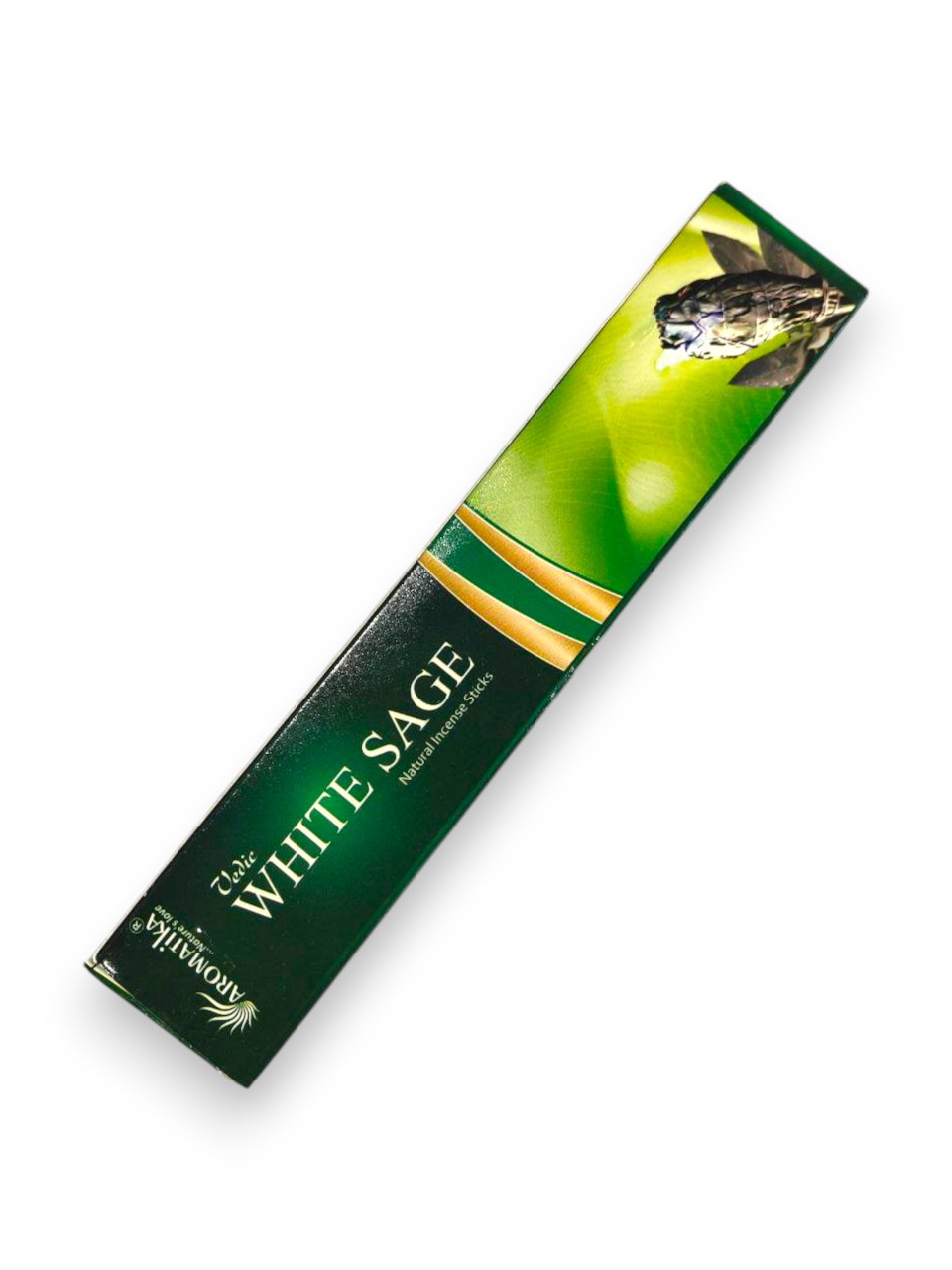 Vedic WHITE SAGE Natural Incense Sticks, Aromatika (БЕЛЫЙ ШАЛФЕЙ натуральные ароматические палочки, Ароматика), 15 г.