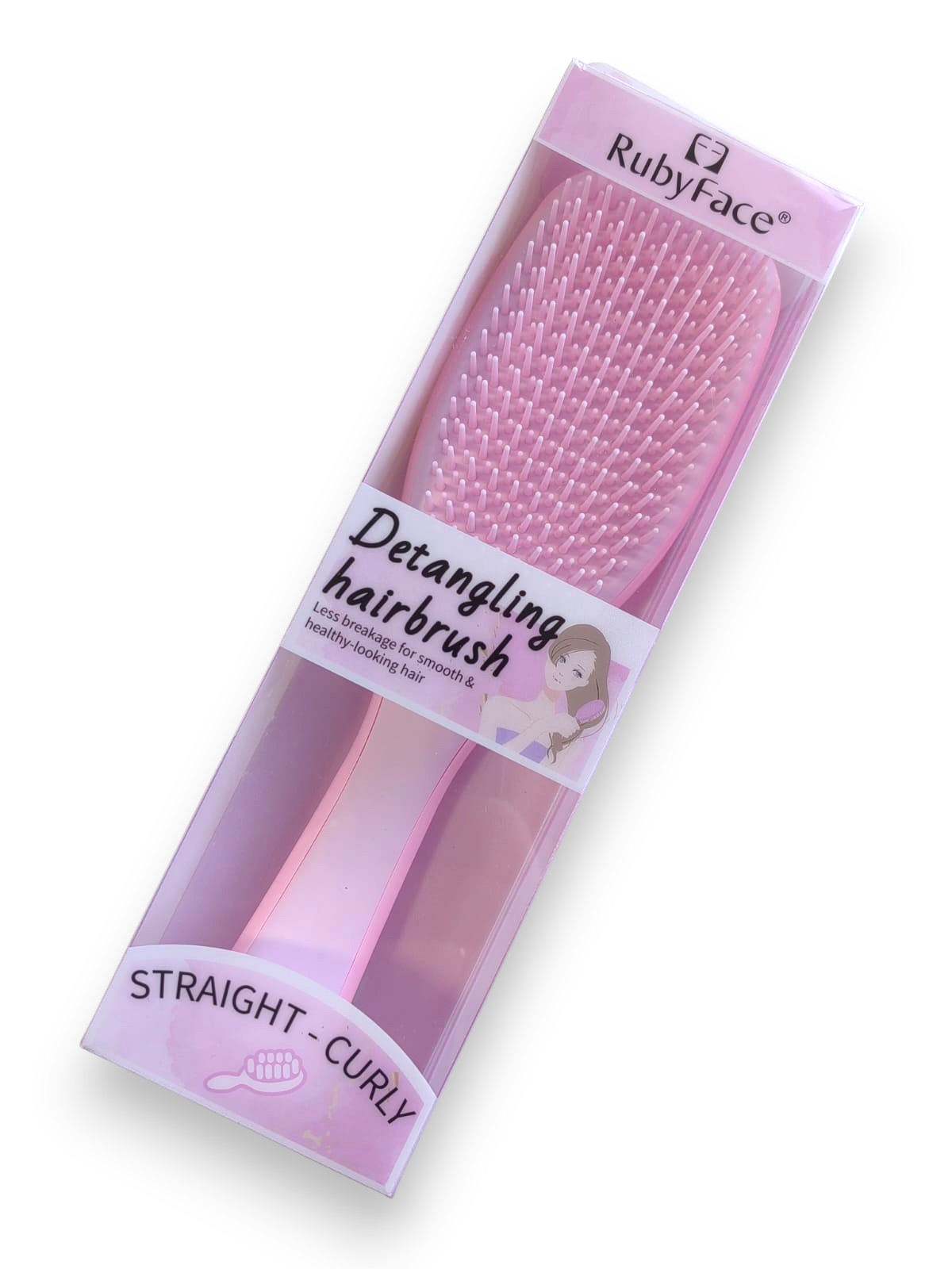 Detangling Hairbrush, Ruby Face (Силиконовая расческа, цвет РОЗОВАЯ), 1 шт.