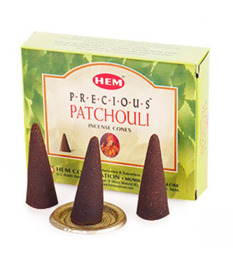 Hem Incense CONES PRECIOUS PATCHOULI (Благовония конусы ПАЧУЛИ, Хем), уп. 10 конусов.