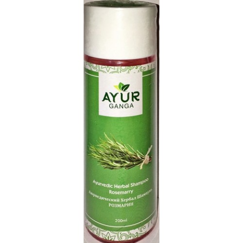 Ayurvedic Herbal Shampoo ROSEMARRY, Ayur Ganga (Аюрведический хербал шампунь РОЗМАРИН), 200 мл.