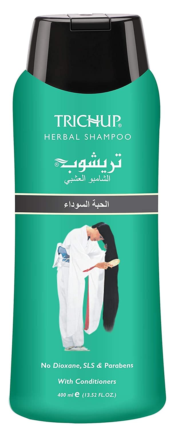 TRICHUP Herbal Shampoo BLACK SEED, No Dioxane, SLS & Parabens, Vasu (ТРИЧУП (ТРИЧАП) Шампунь на основе трав ЧЕРНЫЕ СЕМЕНА с Кондиционером, Васу), 400 мл.