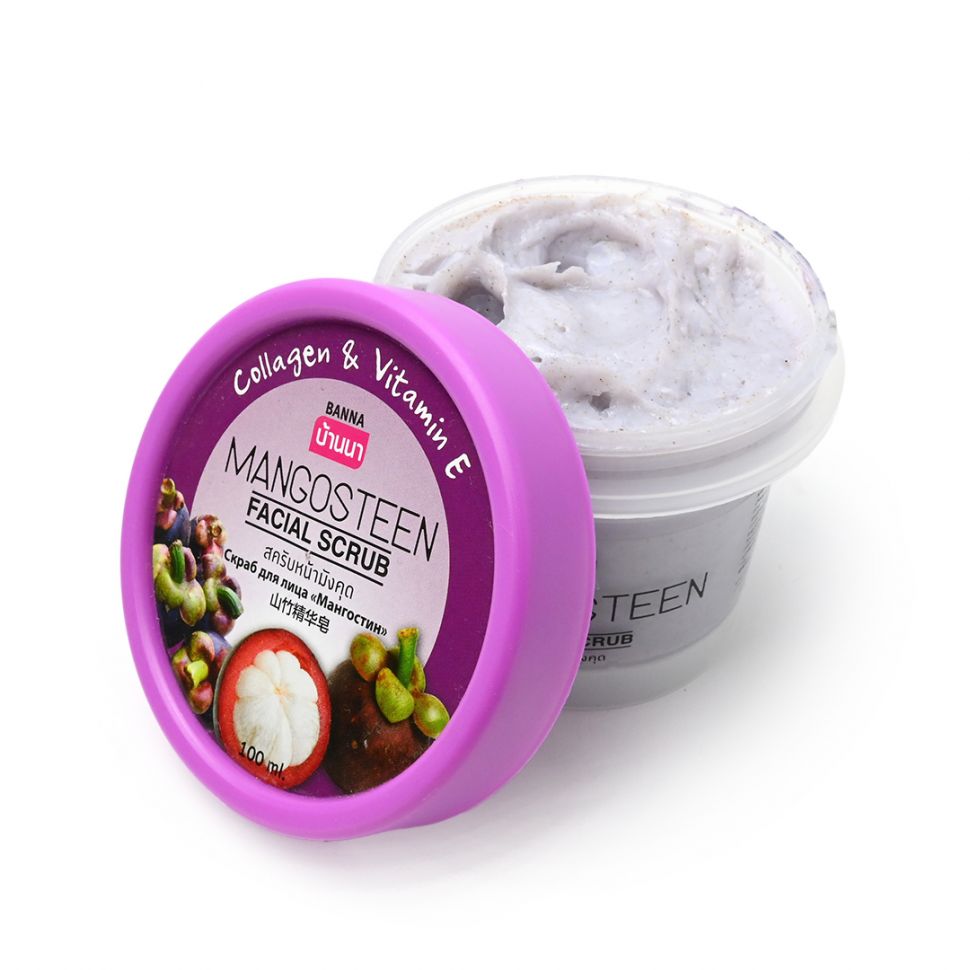 MANGOSTEEN Facial Scrub, Collagen & Vitamin E, Banna (Скраб для лица  МАНГОСТИН, Банна), 100 мл.