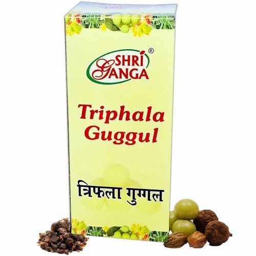 TRIPHALA GUGGUL, Shri Ganga (ТРИФАЛА ГУГГУЛ в таблетках, для очищения, омоложения организма, Шри Ганга), 100 г.