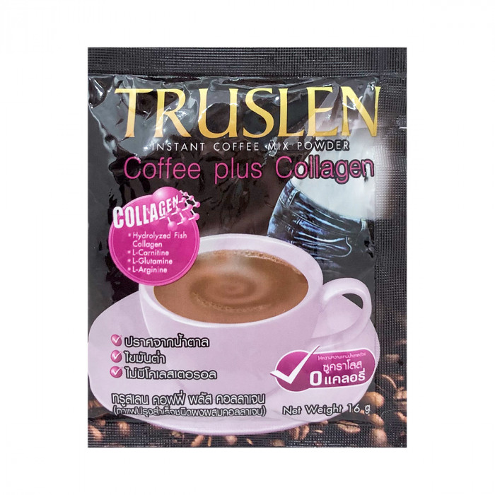 Instant Coffee Mix Powder COFFEE PLUS COLLAGEN, Truslen (Кофе растворимый с коллагеном, омолаживающий), 16 г.