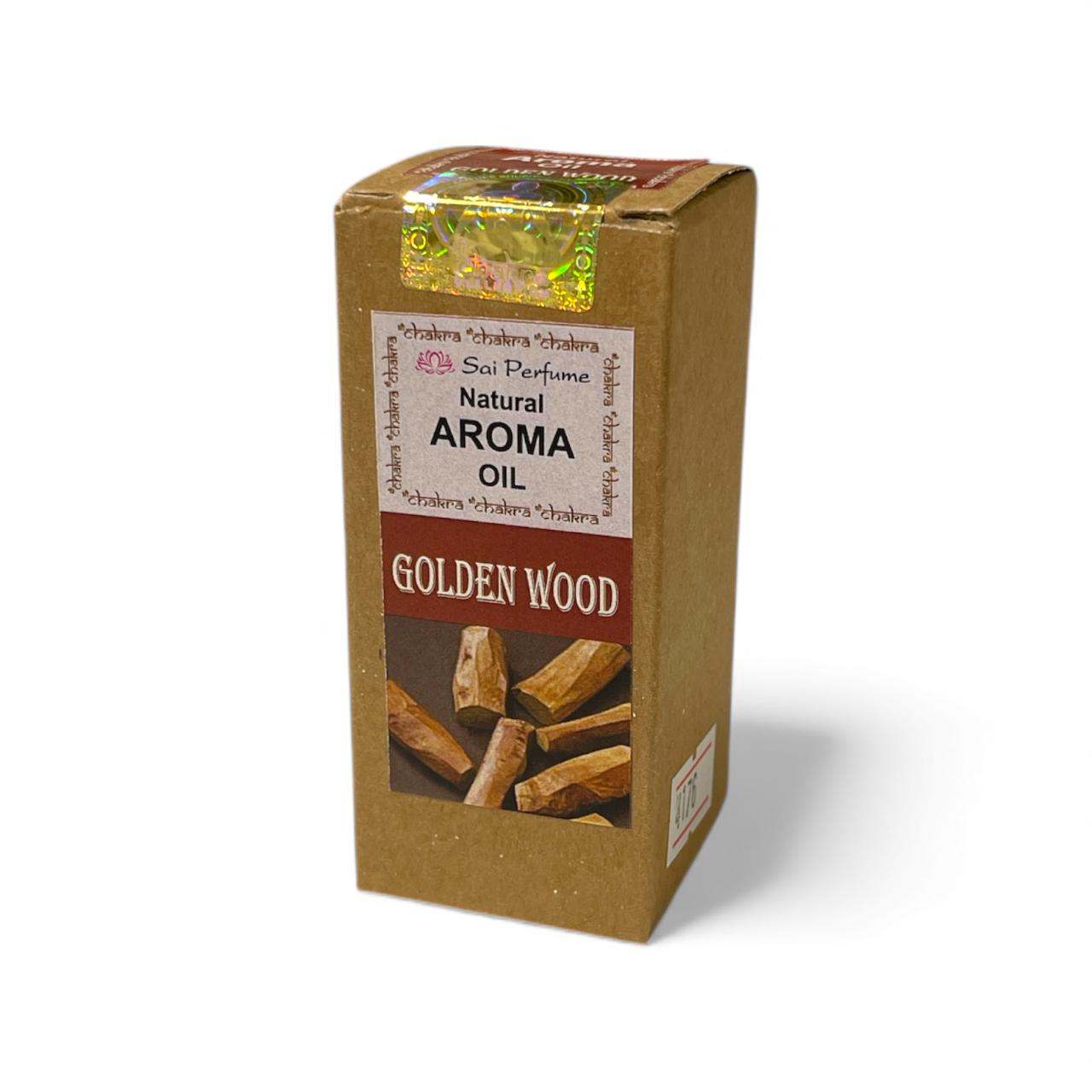 Natural Aroma Oil GOLDEN WOOD, Shri Chakra (Натуральное ароматическое масло ЗОЛОТОЙ ЛЕС, Шри Чакра), 10 мл.