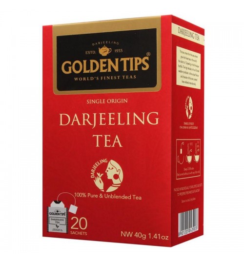 DARJEELING TEA, Golden Tips (ДАРДЖИЛИНГ, коробка 20 саше, Голден Типс), 40 г.