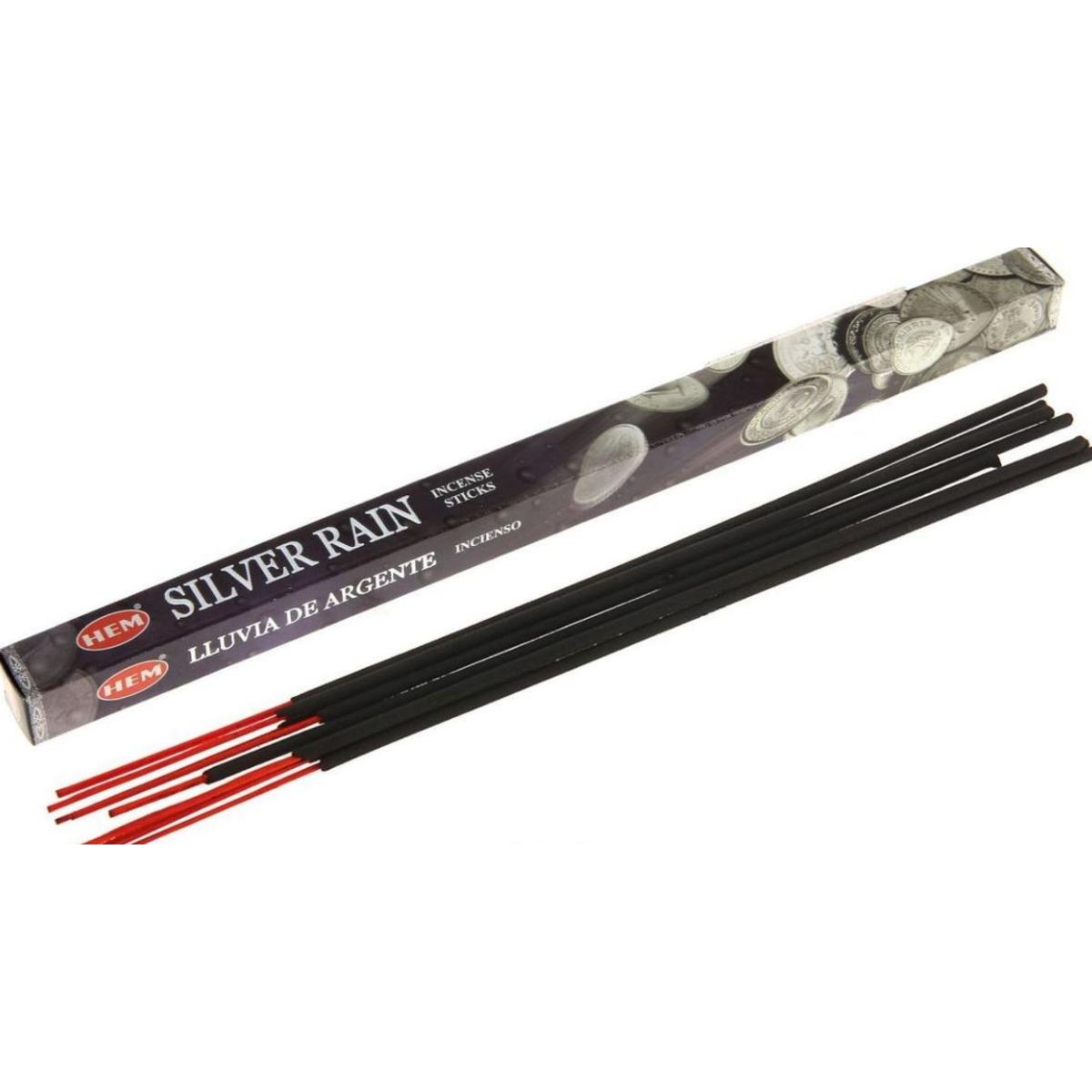 Hem Incense Sticks SILVER RAIN (Благовония, привлекающие деньги СЕРЕБРЯНЫЙ ДОЖДЬ, Хем), уп. 8 палочек.