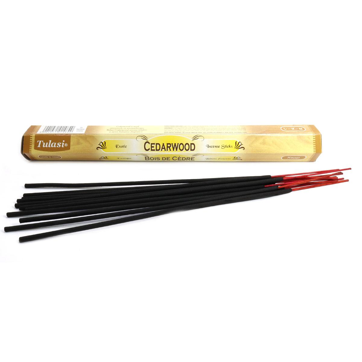 Tulasi CEDARWOOD Exotic Incense Sticks, Sarathi (Туласи благовония КЕДР, Саратхи), уп. 20 палочек.