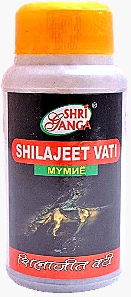 SHILAJEET VATI tablets Shri Ganga (ШИЛАДЖИТ ВАТИ, индийское мумиё в таблетках, оздоровление организма, Шри Ганга), 50 г.