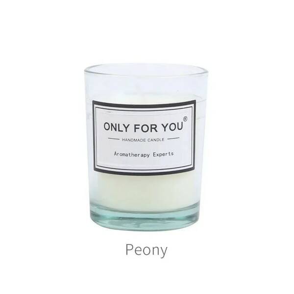 ONLY FOR YOU Handmade candle PEONY (Свеча ароматическая ПИОН, высота 6 см.), 1 шт.