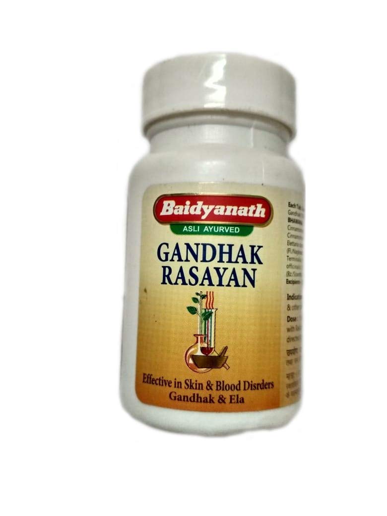 GANDHAK RASAYAN, Baidyanath (ГАНДХАК РАСАЯН, лечение заболеваний кожи, Байдьянатх), 40 таб.