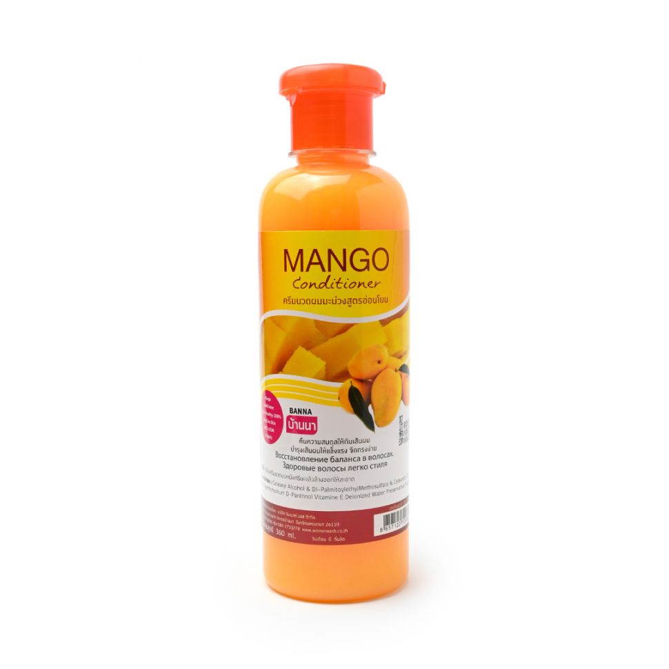 MANGO Conditioner, Banna (Кондиционер с экстрактом МАНГО, для ухода за волосами Всех типов, Банна), 360 мл.