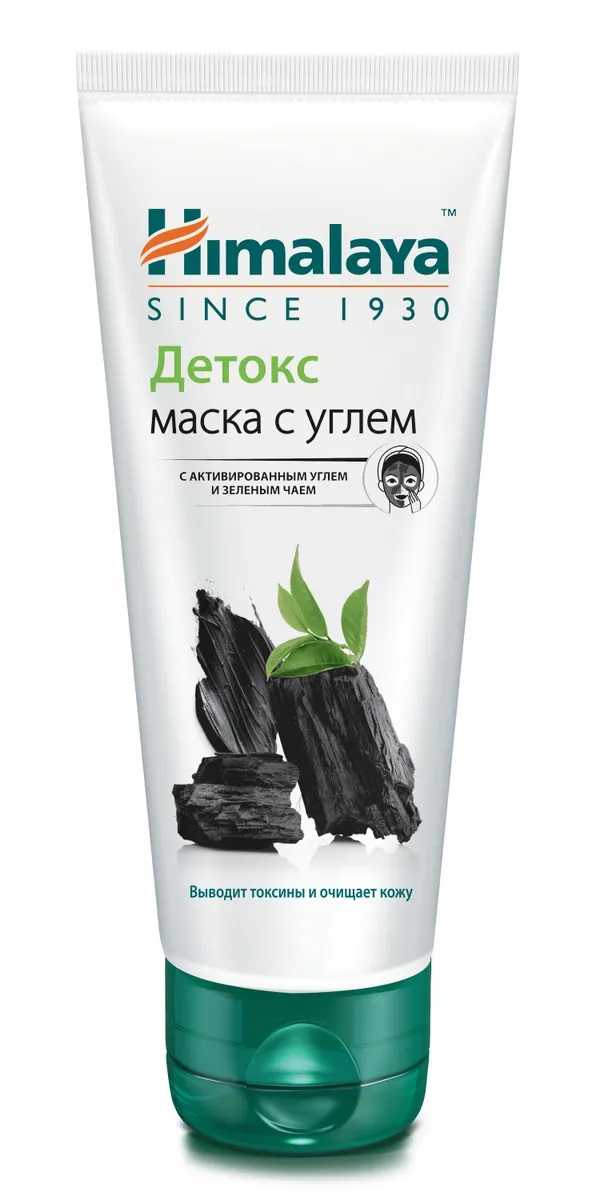 ДЕТОКС МАСКА с активированным углём и зелёным чаем, Himalaya, 75 мл.
