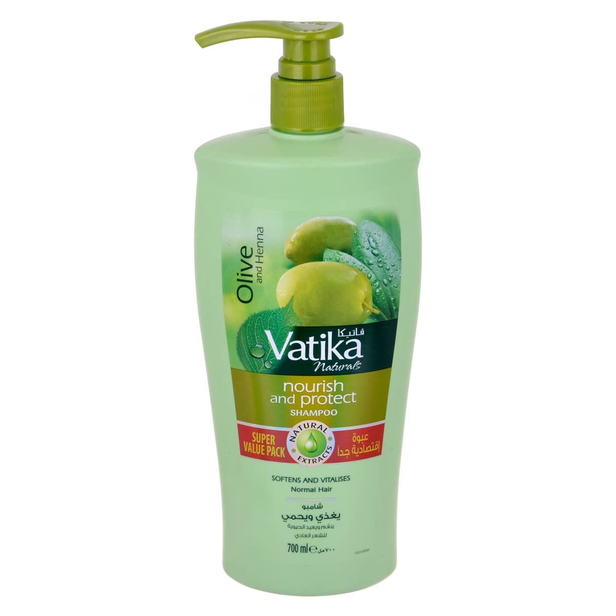 Vatika OLIVE AND HENNA Nourish And Protect Shampoo, Dabur (Ватика ОЛИВКА И ХНА Шампунь ПИТАНИЕ И ЗАЩИТА для нормальных волос, Дабур), 700 мл.