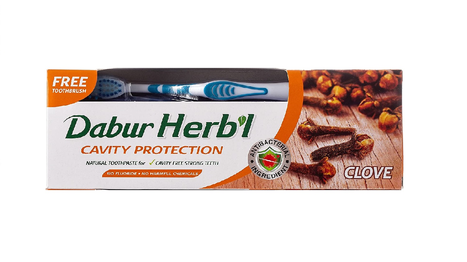 Herb'l CLOVE Dabur (Дабур Хербл Клов защита полости рта с гвоздикой (зубная щетка в подарок)), 150 г.