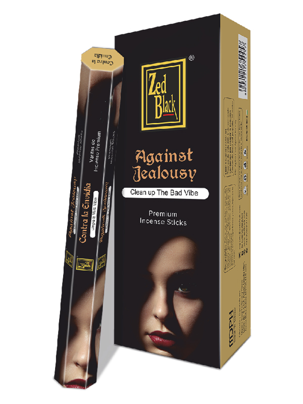 AGAINST JEALOUSY Premium Incense Sticks, Zed Black (ОТ СГЛАЗА премиум благовония палочки, Зед Блэк), уп. 20 палочек.