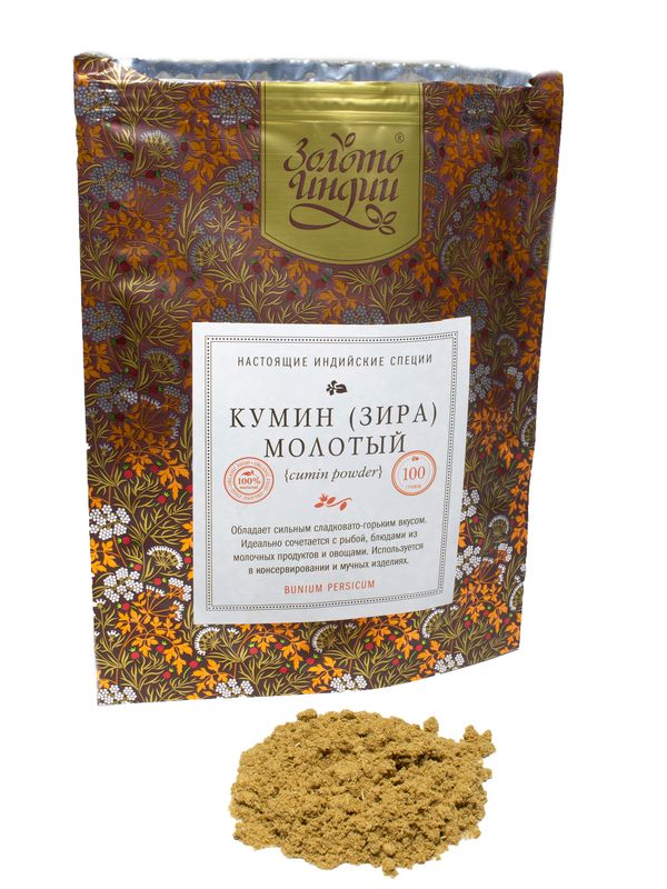 КУМИН (ЗИРА) МОЛОТЫЙ cumin powder (bunium persicum), Золото Индии, 100 г.