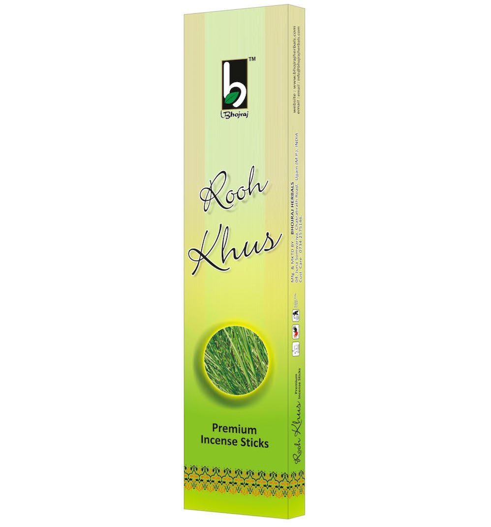 ROOH KHUS Premium Incense Sticks, Bhojraj (РУХ КХУС премиальные благовония, Бходжрадж), 100 г.
