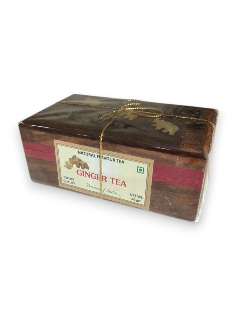 GINGER TEA Tea (Подарочный чай С ИМБИРЕМ в деревянной коробке), 50 г.