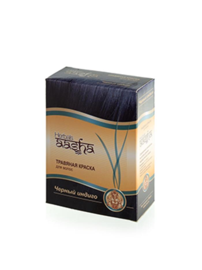 Травяная краска для волос ЧЁРНЫЙ ИНДИГО, Aasha Herbals, 60 г.