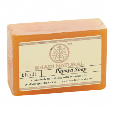PAPAYA Handmade Herbal Soap With Essential Oils, Khadi Natural (ПАПАЙЯ Мыло ручной работы с эфирными маслами, Кхади), 125 г.