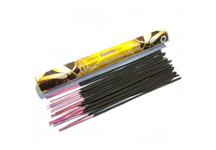 Darshan VANILLA Incense Sticks (Благовония Даршан ВАНИЛЬ), шестигранник 20 палочек.