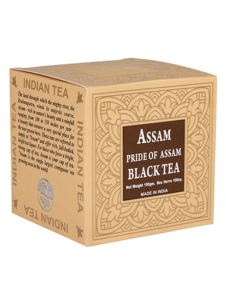 ASSAM Pride of Assam, BLACK TEA, Bharat Bazaar (АССАМ Гордость Ассама, ЧЕРНЫЙ ЧАЙ, Бхарат Базар), 100 г.