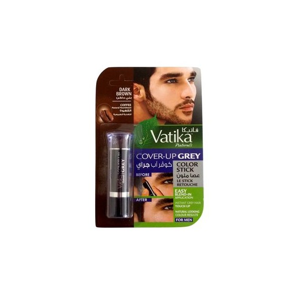 Vatika Color Stick DARK BROWN, Dabur (Подкрашивающий карандаш для волос, бровей и бороды ТЁМНО-КОРИЧНЕВЫЙ, Дабур), 4 г.