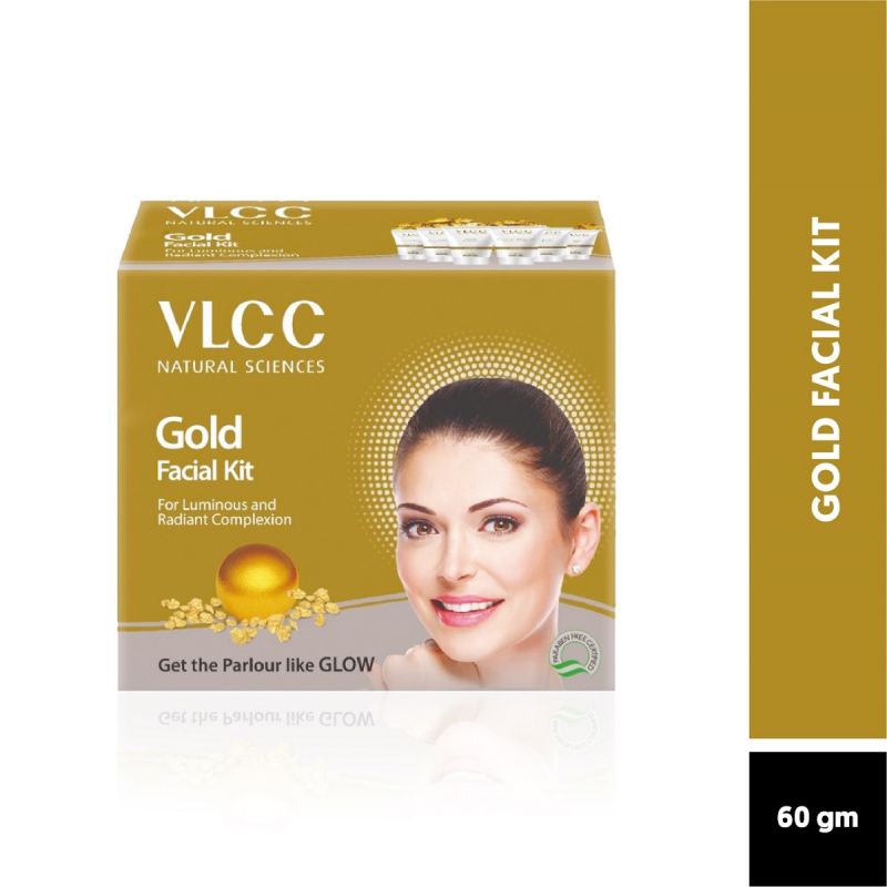 GOLD FACIAL KIT For Luminous and Radiant Complexion, VLCC (ЗОЛОТО набор для сияния кожи лица), 6x10 г. - СРОК ГОДНОСТИ ПО ДЕКАБРЬ 2023 ГОДА