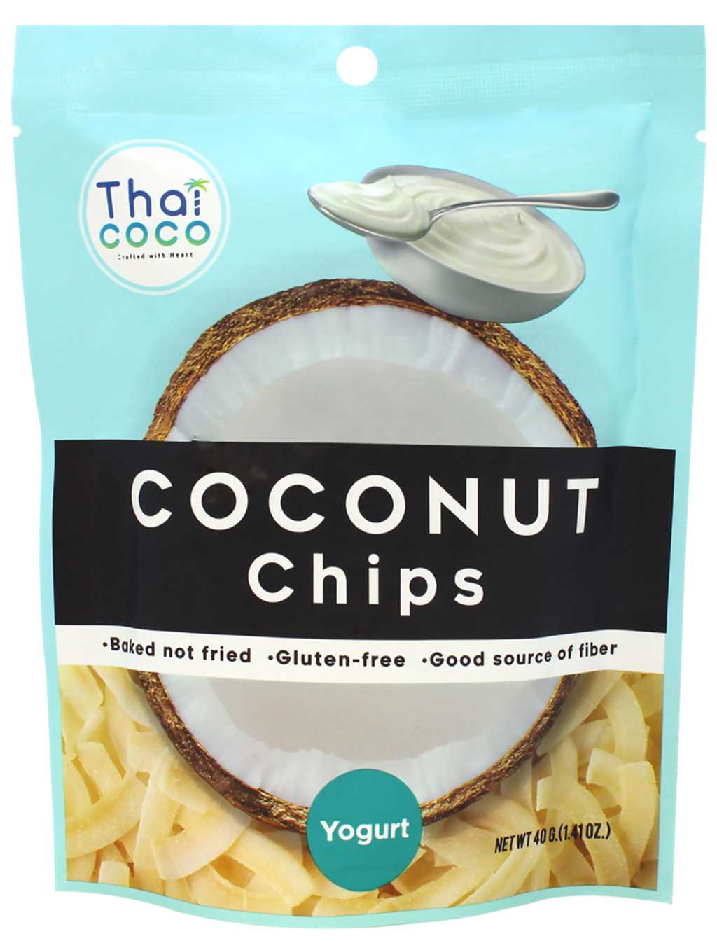 Coconut Chips YOGURT, Thai Coco (Кокосовые чипсы со вкусом ЙОГУРТА, Таи Коко), 40 г. - СРОК ГОДНОСТИ ДО 20 ДЕКАБРЯ 2023 ГОДА