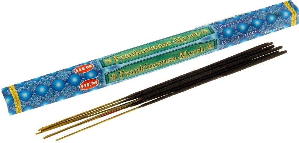 Hem Incense Sticks FRANKINCENSE-MYRRH (Благовония ЛАДАН-МИРРА, Хем), уп. 8 палочек.